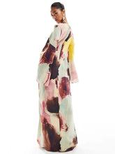 Load image into Gallery viewer, Abstract Watercolor Print Ultra-Long Dress
