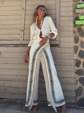 Load image into Gallery viewer, Elar Contrast Black Fringe Pants Set