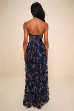 Load image into Gallery viewer, Stunning Element Mesh Ruffled Strapless Maxi Dress