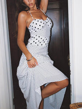 Görseli Galeri görüntüleyiciye yükleyin, Marguerite White Polka Halter Maxi Dress