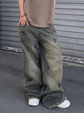 Load image into Gallery viewer, Vintage Printed Straight Jeans