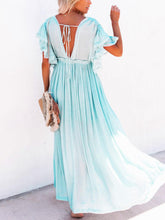 Carica l&#39;immagine nel visualizzatore di Gallery, Button Cotton Linen Perfect Beach Boho Maxi Dress