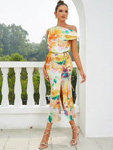 Load image into Gallery viewer, Off-Shoulder Floral Slit Dress