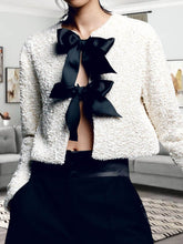 Load image into Gallery viewer, Bow Tie Textured Cardigan &amp; Mid Rise Sequin Skort