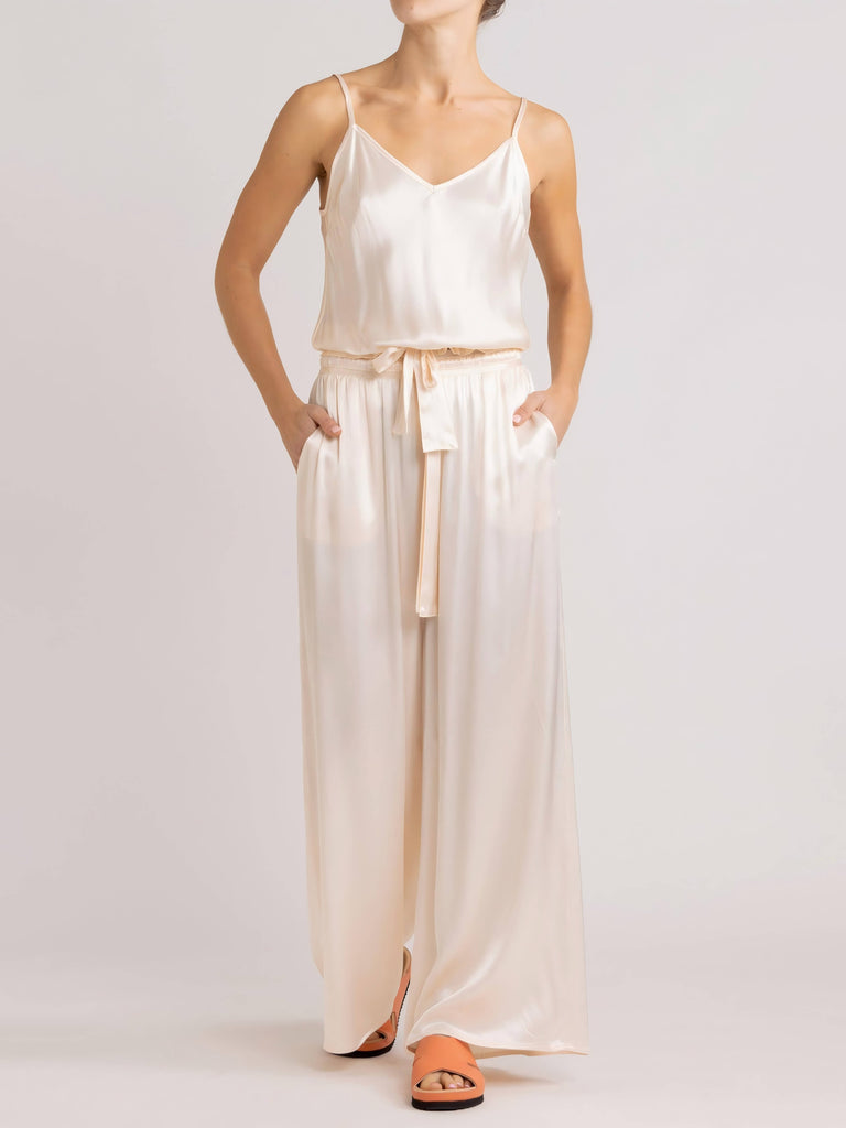 Satin Tie Loose Casual Wide-Leg Pants