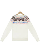 Carica l&#39;immagine nel visualizzatore di Gallery, Embroidered Color Block Knit Sweater