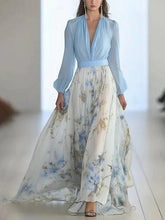 Load image into Gallery viewer, Stunning Floral Print V-Neck Maxi Dress