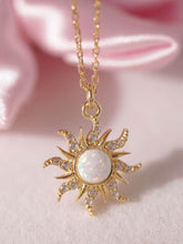 Carica l&#39;immagine nel visualizzatore di Gallery, Retro Dopamine Sun Necklace Opal Pendant Opal Necklace Earrings