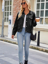 Načíst obrázek do prohlížeče Galerie, Slim-Fit Pearl-Shoulder Denim Jacket