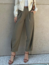 Load image into Gallery viewer, Stylish Loose High Waisted Drawstring Suit Pants