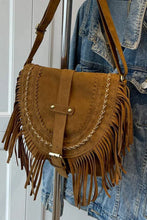 Load image into Gallery viewer, Brown Western Cowboy Style Fringe Crossbody Bag