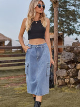 Načíst obrázek do prohlížeče Galerie, Versatile Slim-Fit Washed Cargo Skirt