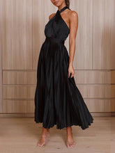 Load image into Gallery viewer, Neckline Pleated Vacation Party Midi Dresses