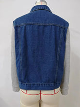 Načíst obrázek do prohlížeče Galerie, Color-Block Long Sleeve Denim Jacket