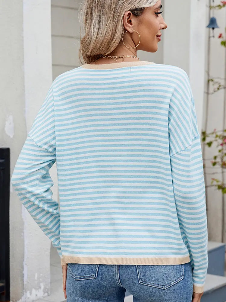 Women¡¯s Color Block Striped Sweater