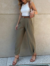 Load image into Gallery viewer, Stylish Loose High Waisted Drawstring Suit Pants