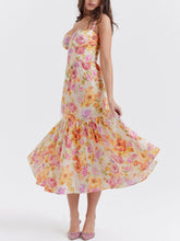 Load image into Gallery viewer, Strap A-Hem Floral Midi Dress