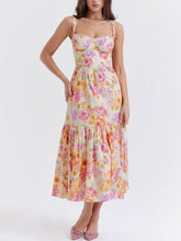 Load image into Gallery viewer, Strap A-Hem Floral Midi Dress