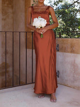 Load image into Gallery viewer, Summer Halter Satin Bridesmaid Prom Maxi Dresses