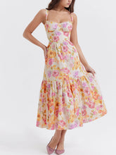 Load image into Gallery viewer, Strap A-Hem Floral Midi Dress