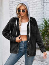 Load image into Gallery viewer, Hooded Convertible Vintage Denim Jacket