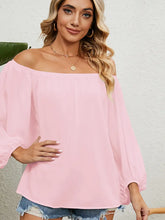 Load image into Gallery viewer, Off-Shoulder Solid Chiffon Blouse