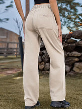 Load image into Gallery viewer, Elastic Waist Relaxed Fit Denim Cargo Pants