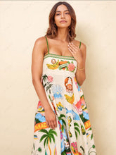 Carica l&#39;immagine nel visualizzatore di Gallery, Unique Print Smocked Back Pocket Maxi Dress