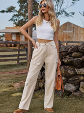 Load image into Gallery viewer, Washed Semi-Elastic Design Denim Cargo Pants