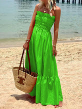 Load image into Gallery viewer, Smocked Bust Off Shoulder Vacation Maxi Dress