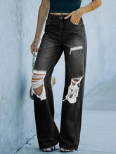 Load image into Gallery viewer, Distressed Washed Wide-Leg Street Denim Pants