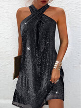 Carregar imagem no visualizador da galeria, Glitter Halterneck Dress