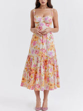 Load image into Gallery viewer, Strap A-Hem Floral Midi Dress