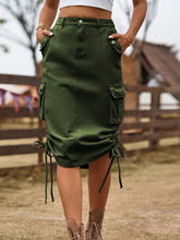Indlæs billede til gallerivisning New Tie-Waist Utility Denim Skirt
