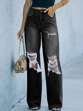 Load image into Gallery viewer, Distressed Washed Wide-Leg Street Denim Pants