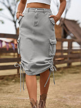 Indlæs billede til gallerivisning New Tie-Waist Utility Denim Skirt