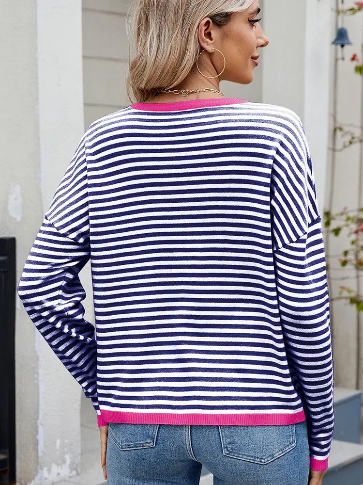Women¡¯s Color Block Striped Sweater