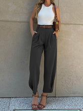 Load image into Gallery viewer, Stylish Loose High Waisted Drawstring Suit Pants