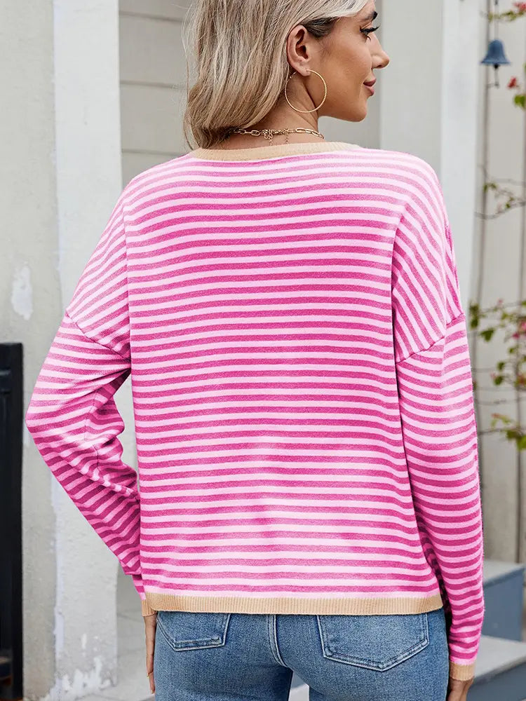 Women¡¯s Color Block Striped Sweater