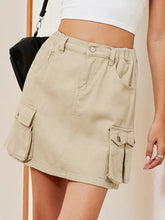 Načíst obrázek do prohlížeče Galerie, Washed Multi-Pocket Denim Cargo Skirt