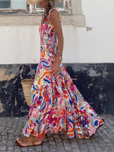 Carica l&#39;immagine nel visualizzatore di Gallery, Unique Beach Vacation Printed Halter Hem Dresses