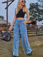 Load image into Gallery viewer, Vintage Heavy-Duty Tie-Design Denim Cargo Pants