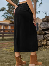 Indlæs billede til gallerivisning Tie-Waist Split Denim Skirt