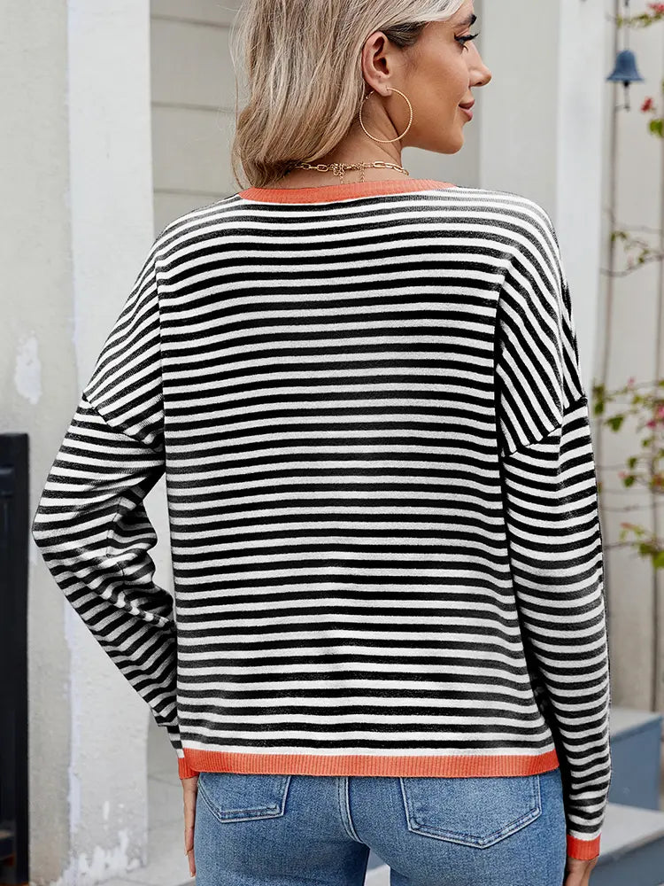Women¡¯s Color Block Striped Sweater