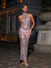 Load image into Gallery viewer, aikergood Angelina Sequin Crystal Maxi Dress