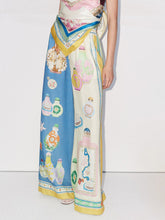 Load image into Gallery viewer, Exquisite Vintage Court Painted Print Wide Leg Pants