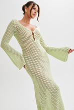 Load image into Gallery viewer, aikergood Augusta Crochet Fishtail Flare Sleeve Maxi Dress