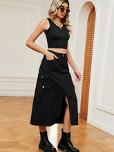 Indlæs billede til gallerivisning American Style Elastic Waist Denim Skirt