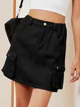 Načíst obrázek do prohlížeče Galerie, Washed Multi-Pocket Denim Cargo Skirt