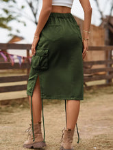 Indlæs billede til gallerivisning New Tie-Waist Utility Denim Skirt